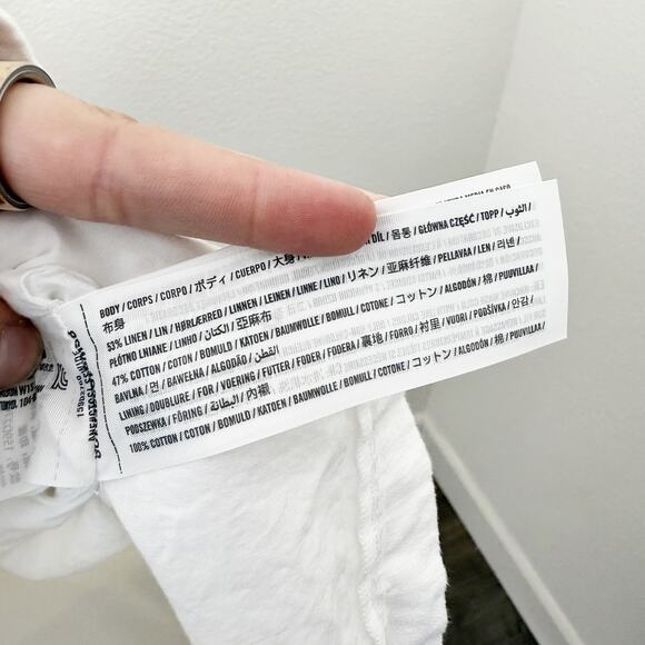 [Abercrombie & Fitch] White Square Neck Button Front Linen Mini Dress XXL Tall - Picture 12 of 12